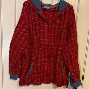 Liz & Me Plaid Zip Up Hoodie